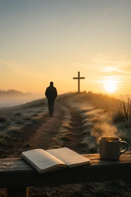 New Year Sunrise Walk Toward the Cross