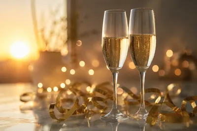 New Year Sunrise Champagne Celebration