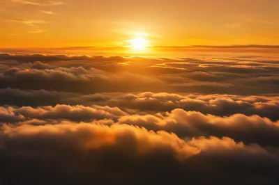New Year Sunrise Above Golden Clouds