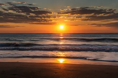 New Year Sunrise Over Calm Ocean