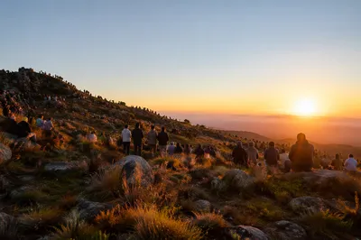 New Year Sunrise Gathering on Hillside