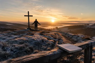 New Year Sunrise Prayer by the Cross