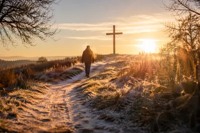 New Year Sunrise Path to the Cross