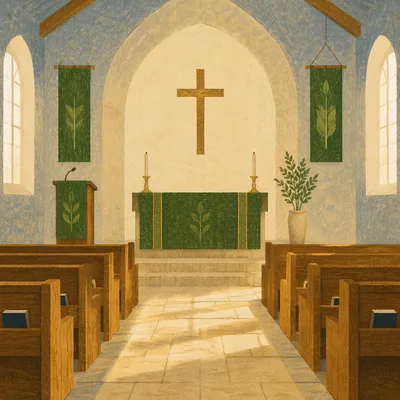 Ordinary Time Green Sanctuary with Altar Paraments
