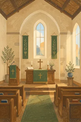 Ordinary Time Green Church Sanctuary Altar