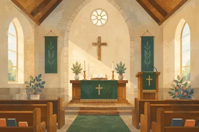 Ordinary Time Green Church Sanctuary Altar