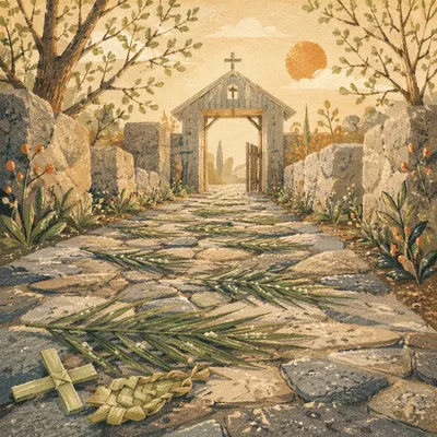 Palm Branches on Spring Chapel Path