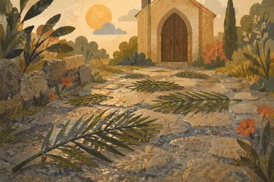 Palm Branches on Spring Chapel Path