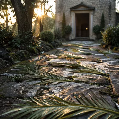 Palm Branches on Spring Chapel Path