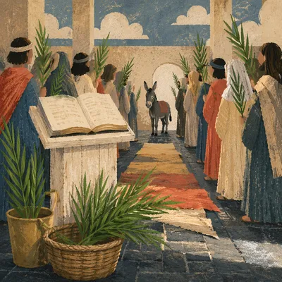 Palm Sunday Donkey Path in Historic Chapel