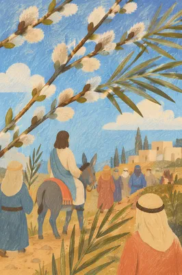 Palm Sunday Donkey Path with Cloaks