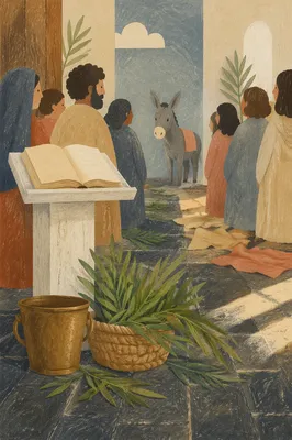 Palm Sunday Donkey Path in Historic Chapel