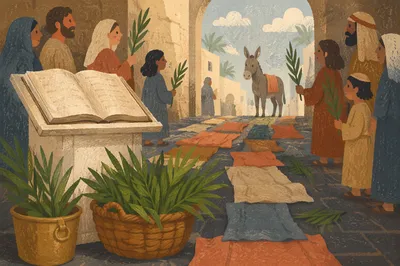 Palm Sunday Donkey Path in Historic Chapel