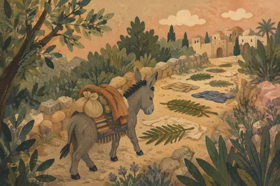 Palm Sunday Donkey on Humble Cloak Path