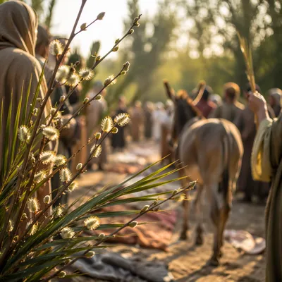 Palm Sunday Donkey Path with Cloaks