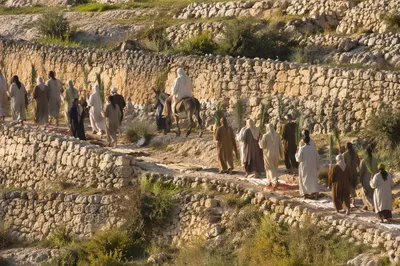Palm Sunday Procession on Limestone Hillside
