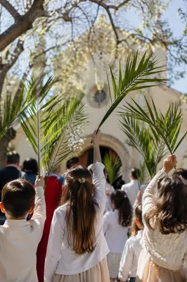 Children Waving Palms on Palm Sunday