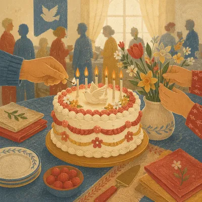 Pentecost Church Birthday Celebration Cake Table