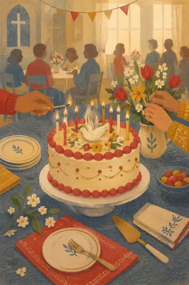 Pentecost Church Birthday Celebration Cake Table