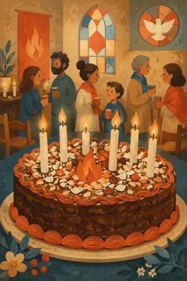 Pentecost Church Birthday Celebration Cake