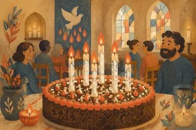 Pentecost Church Birthday Celebration Cake