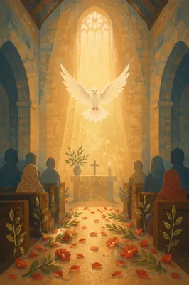 Pentecost Dove in Morning Chapel Light
