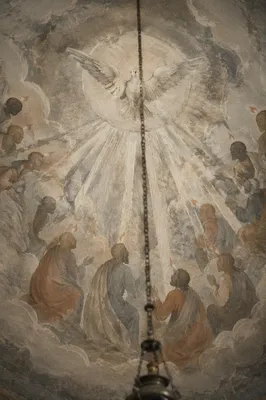 Pentecost Dove Descending in Chapel Light