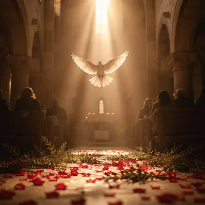 Pentecost Dove Descending in Morning Light
