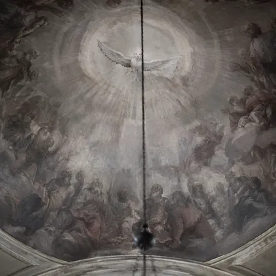 Pentecost Dove Descending in Chapel Light