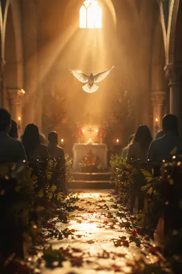Pentecost Dove Descending in Morning Light