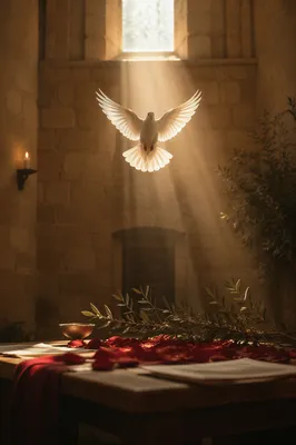 Pentecost Dove in Golden Chapel Light
