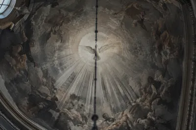 Pentecost Dove Descending in Chapel Light