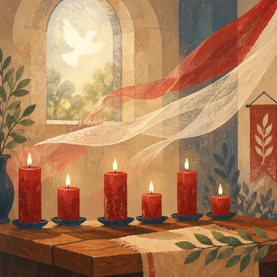 Pentecost Candles and Holy Spirit Wind