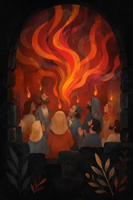 Pentecost Fire and Wind in Darkness