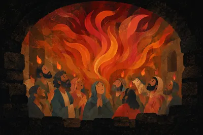 Pentecost Fire and Wind in Darkness