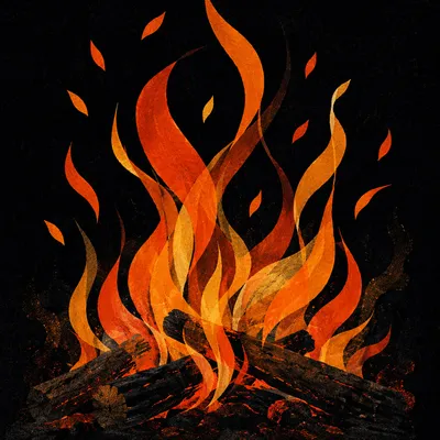 Pentecost Flames Over Charred Embers