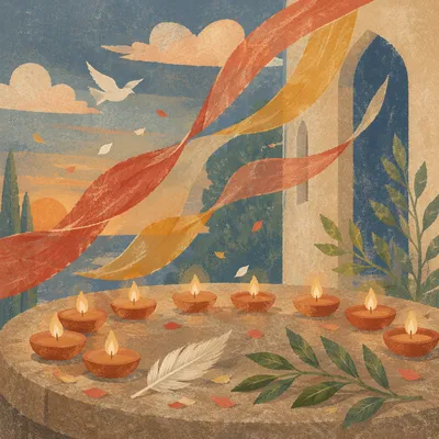 Pentecost Flames and Wind at Dusk