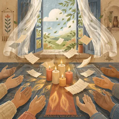 Pentecost Prayer Table with Wind and Flames