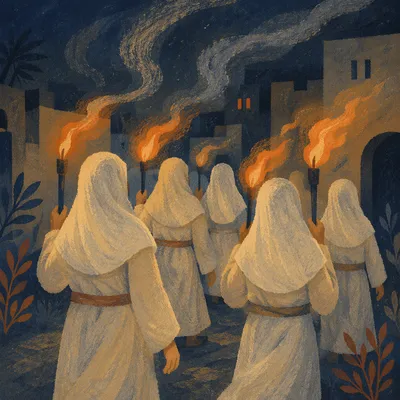 Pentecost Torch Procession in Night Wind