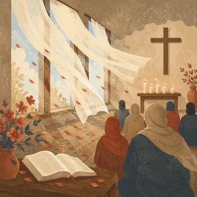 Pentecost Breeze in a Wooden Chapel