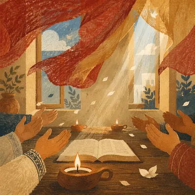 Pentecost Prayer in Wooden Chapel