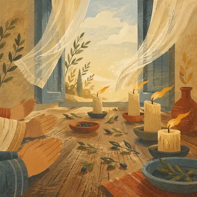 Pentecost Wind and Flames in Upper Room