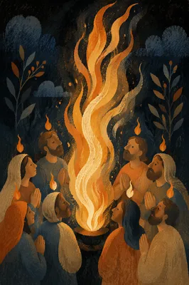 Pentecost Flames Moved by Holy Wind