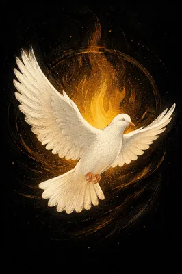 Pentecost Dove with Golden Spirit Flame