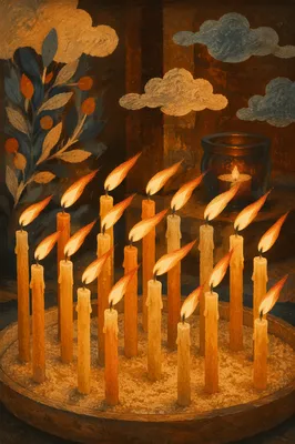 Pentecost Candle Flames in Gentle Wind
