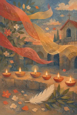 Pentecost Flames and Wind at Dusk
