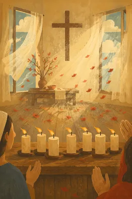 Pentecost Morning Wind in Wooden Chapel