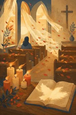 Pentecost Wind and Flames in Wooden Chapel