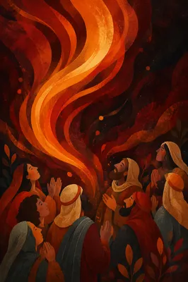 Pentecost Flame and Wind Light Background