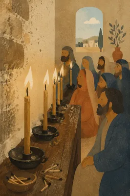Pentecost Candle Flames in Gentle Wind